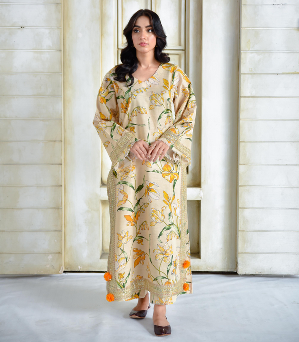 Ivory Flora | 2-Piece Stitched Suit