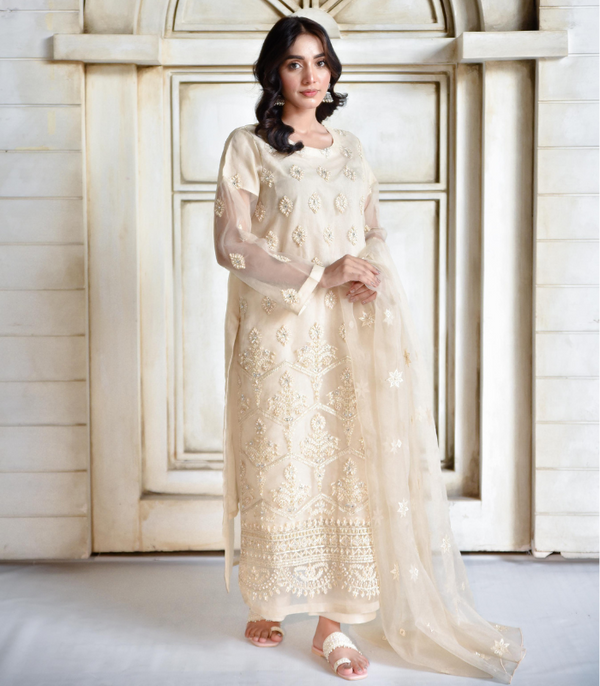 Pearl Glow Anarkali Suit | 3-Piece Stitched Suit