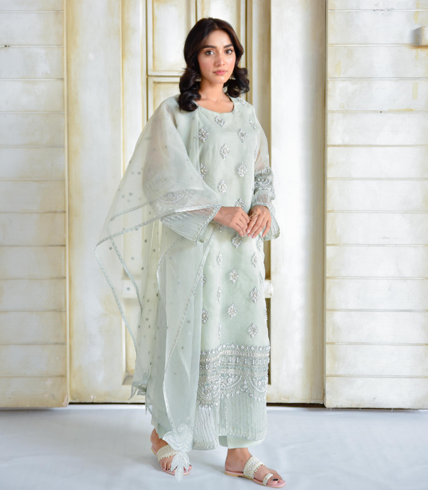 Mint Royale Elegance | 3-Piece Stitched Suit