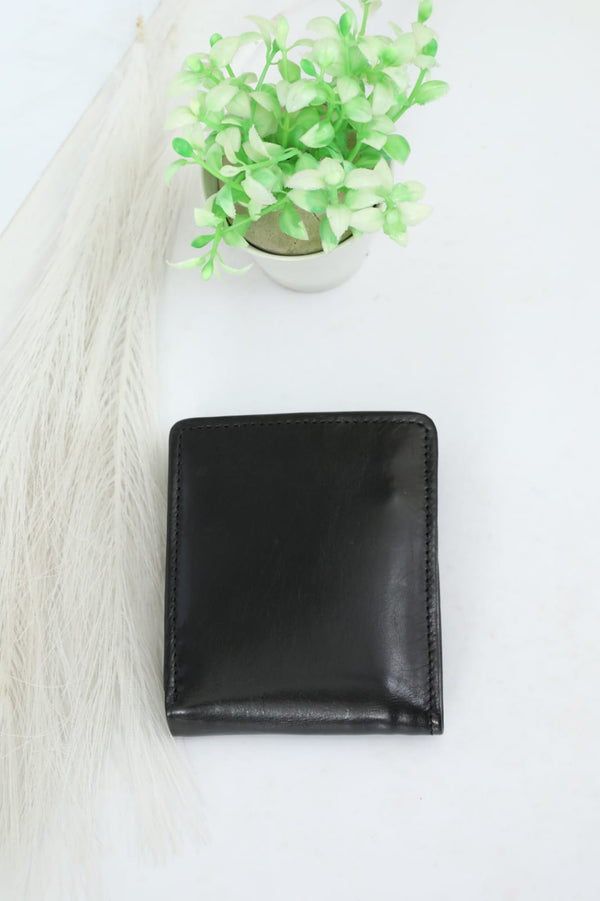 Black Real Leather Wallet JPN-4