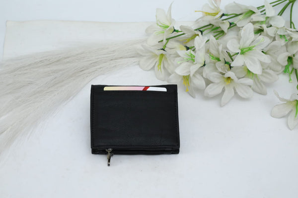 Black Leather Wallet With 2 Zips DZ-2